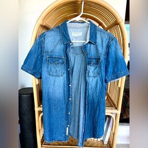 Triple 5 Soul Denim Button Up Shirt | Short Sleeved